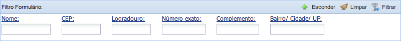 Filtro formulário